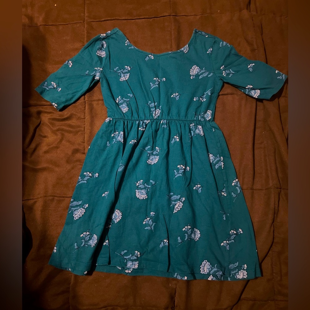 Old Navy Girls Teal/Green Dress Size 8 Medium
